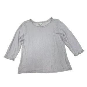 J Jill Top XL Women's Love Linen Purple Casual Beachy Lightweight